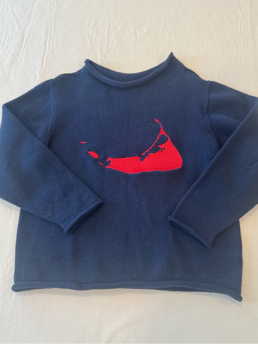 Kids Navy Nantucket Roll Neck Sweater